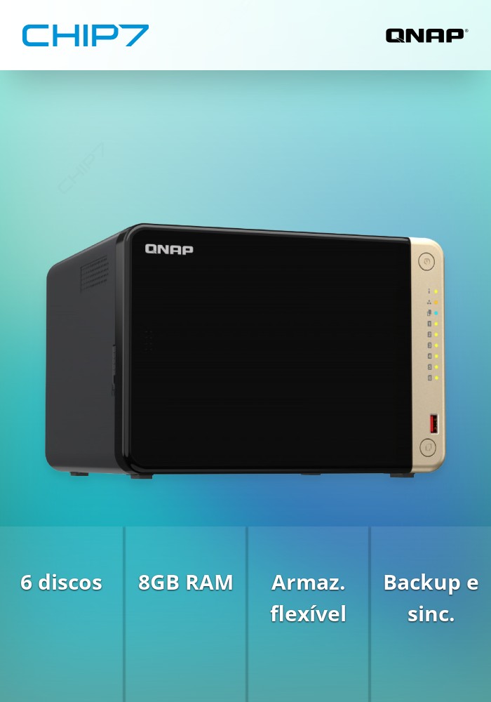 NAS QNAP 6 Baías TS-664-8G