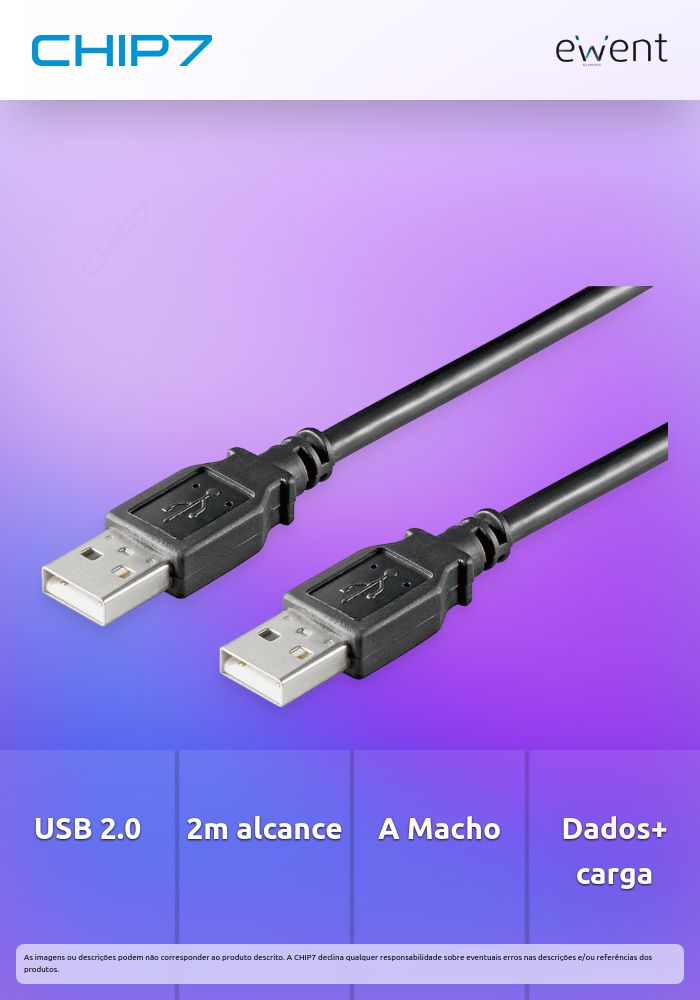 Cabo USB 2.0 A M > A M 2m