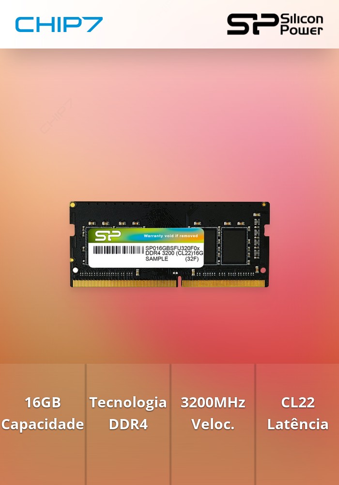16GB RAM Dimm SO SP DDR4 3200MHz CL22 1.2V