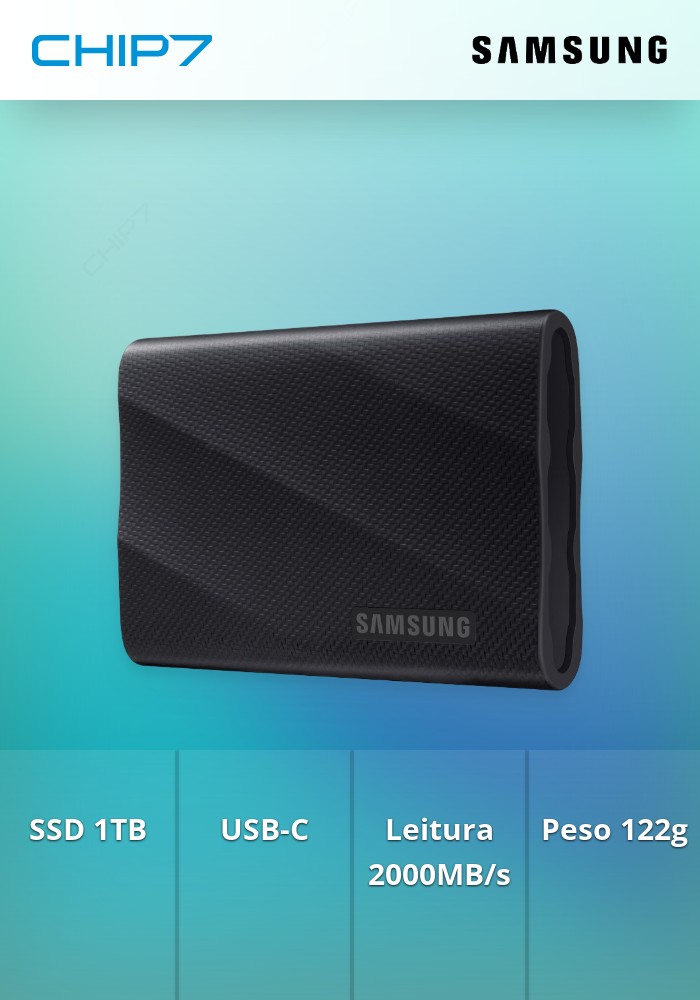 1TB SSD SAMSUNG T9 Externo Preto