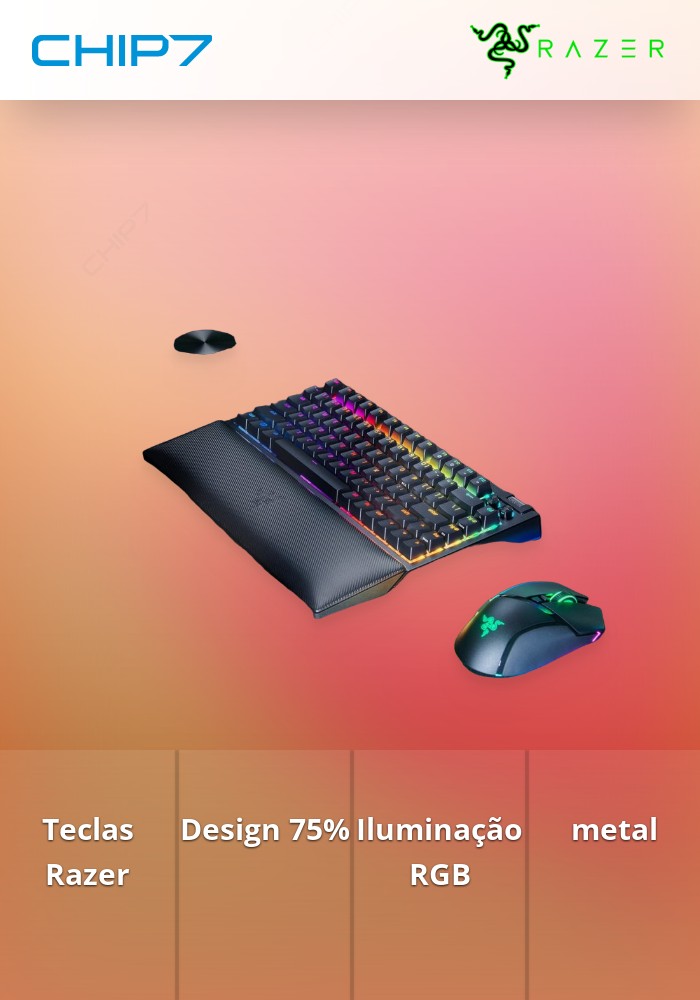 Teclado Razer BlackWidow V4 75% - Layout US (ISO) Preto