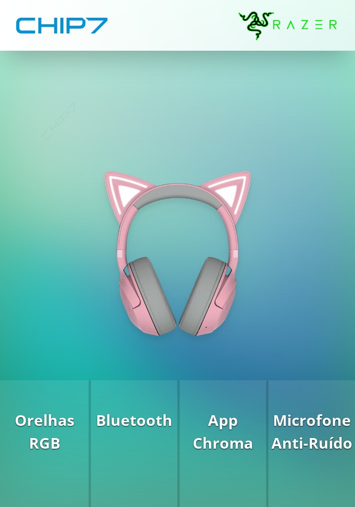 Auscultadores Razer Kraken Kitty BT V2 - Quartz Edition
