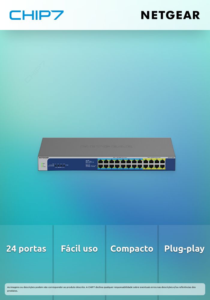 Switch NetGear Não Gerenciada 24 Portas