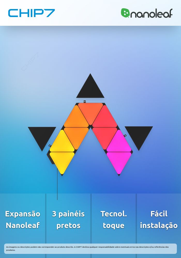 Nanoleaf - Shapes Triangles Expansion Pack Preto (3 painéis)