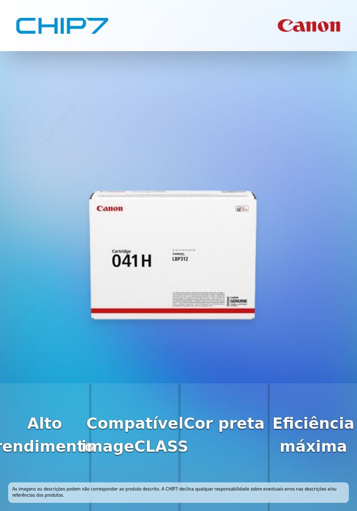 Canon 041 H - Alto Rendimento - preto - original - cartucho de toner - para imageCLASS LBP312dn, LBP312x, MF525dw, MF525x, i-SENSYS LBP312x, MF522x, MF525x