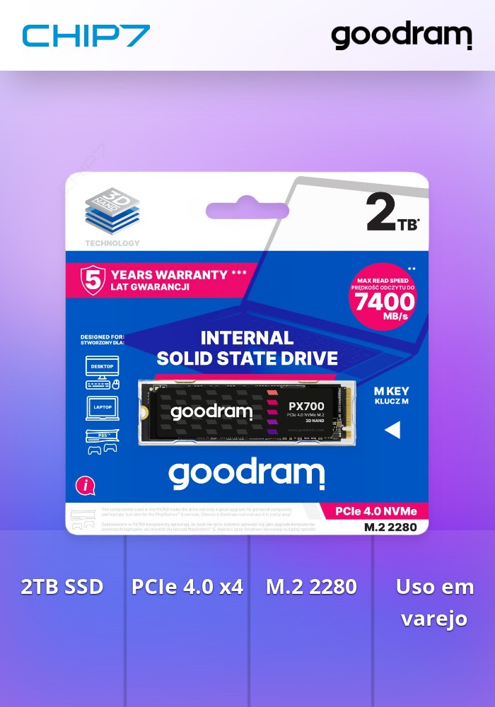 2TB SSD GOODRAM PX700 PCIe 4x4 M.2 2280 RETAIL