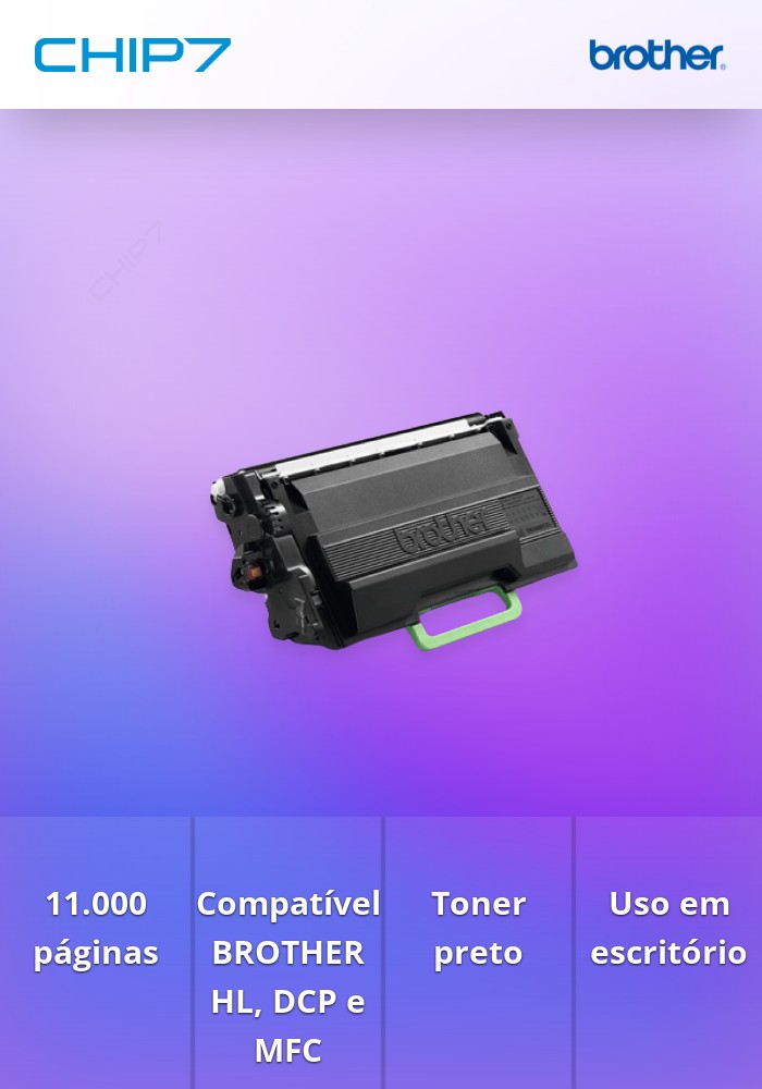 Toner BROTHER TN3600XXL Preto 11k - HL 5210 6210 6410 DCPL5510 MFCL5710 6710 6910
