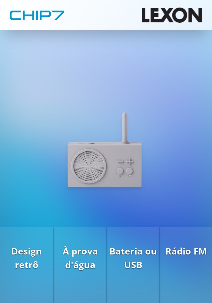 Rádio FM Lexon - Tykho 3 (Cinzento Claro)