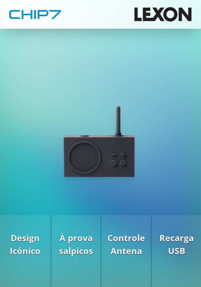 Rádio FM Lexon - Tykho 3 (Cinzento Escuro)