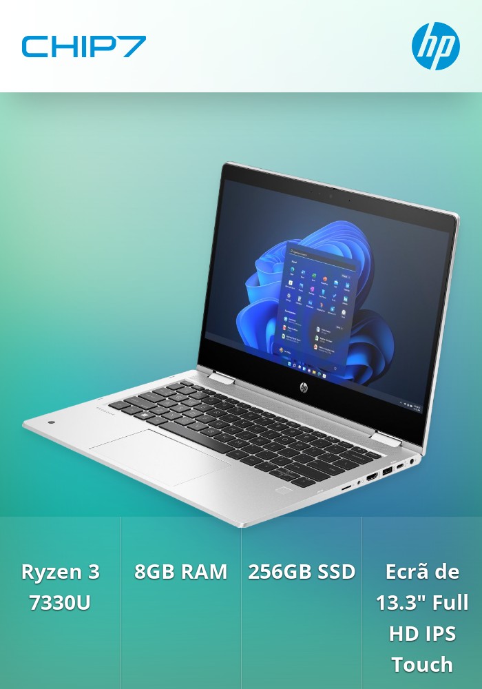 Portátil HP - AMD Ryzen 3 7330U / 8GB RAM / 256GB SSD / 13.3