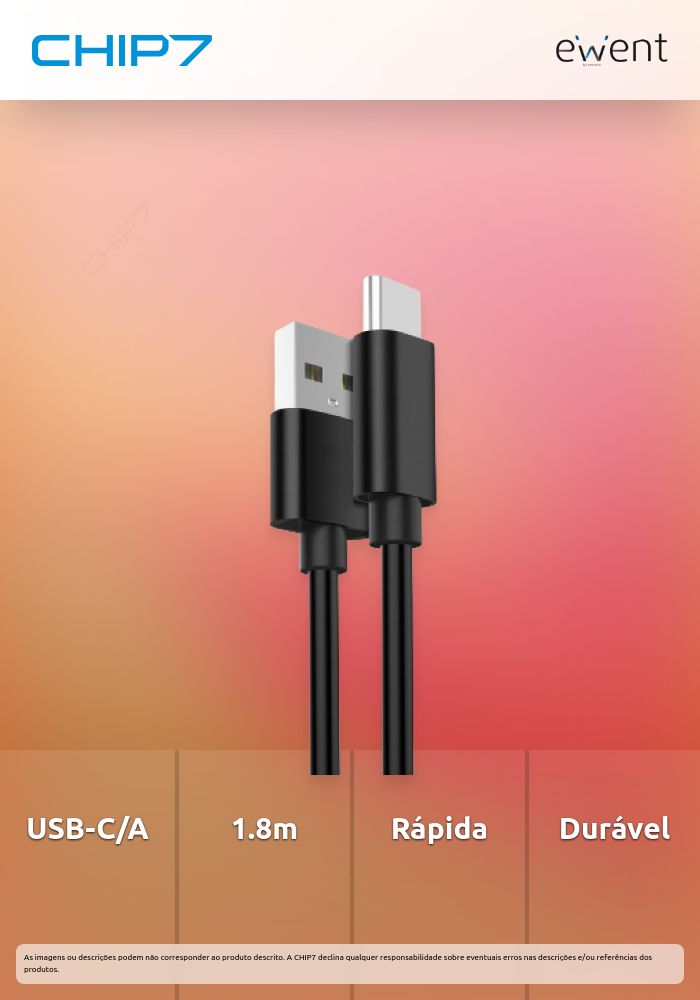 Cabo USB-C para USB-A, 1.8 metros » válido até nova comunicação