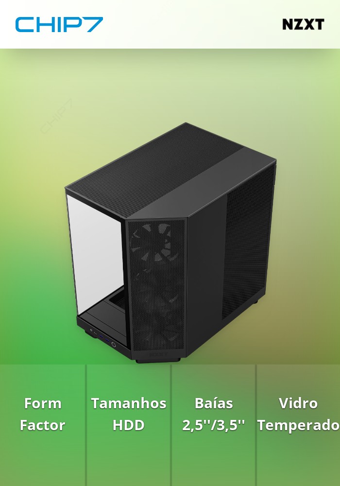 Caixa ATX NZXT H6 Flow Preta Vidro Temperado
