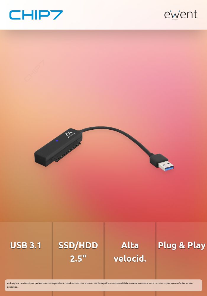 Cabo adaptador USB 3.1 para adaptador de disco rígido de 2.5