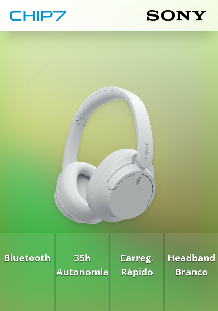 Auscultadores Sony WH-CH720NW Bluetooth Noise Cancelling 35h autonomia