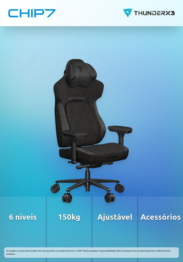 Cadeira Gaming ThunderX3 Core Apoio lombar 360º - Lof