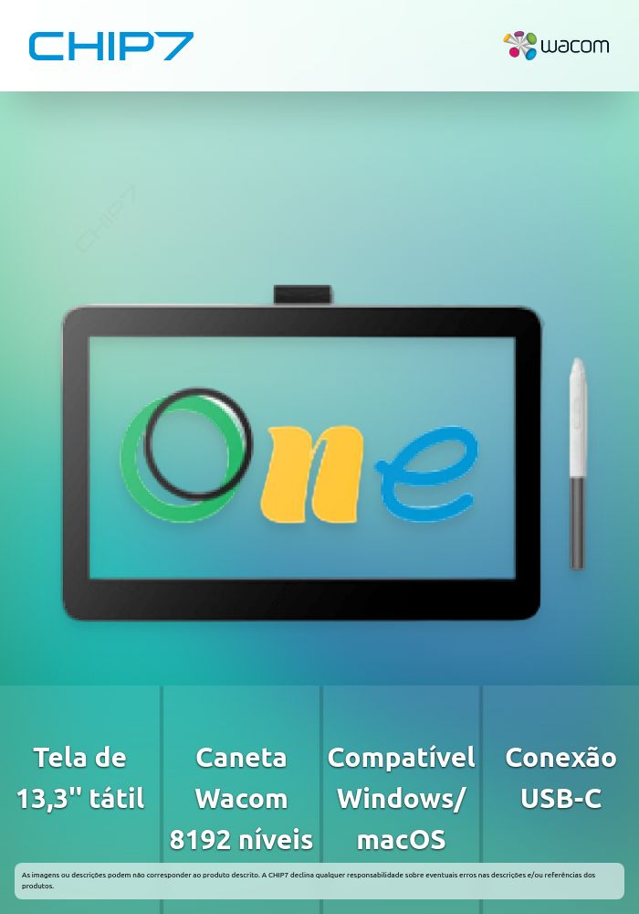 Tablets Gráficos e Pens One 13 Touch Pen WACOM DTH134W0B
