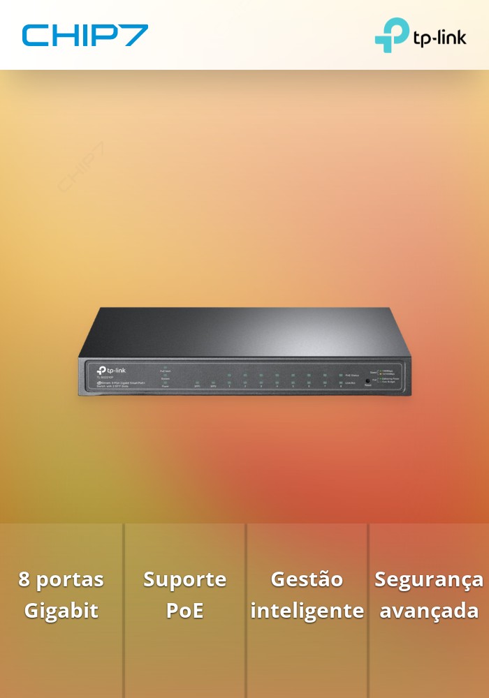 Switch TP-Link SG2210P JetStream 8 Portas Gigabit Smart PoE