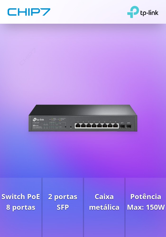 SWITCH 8P 1GBPS +2 SFP TP-LINK TL-SG2210MP 8POE, 150W