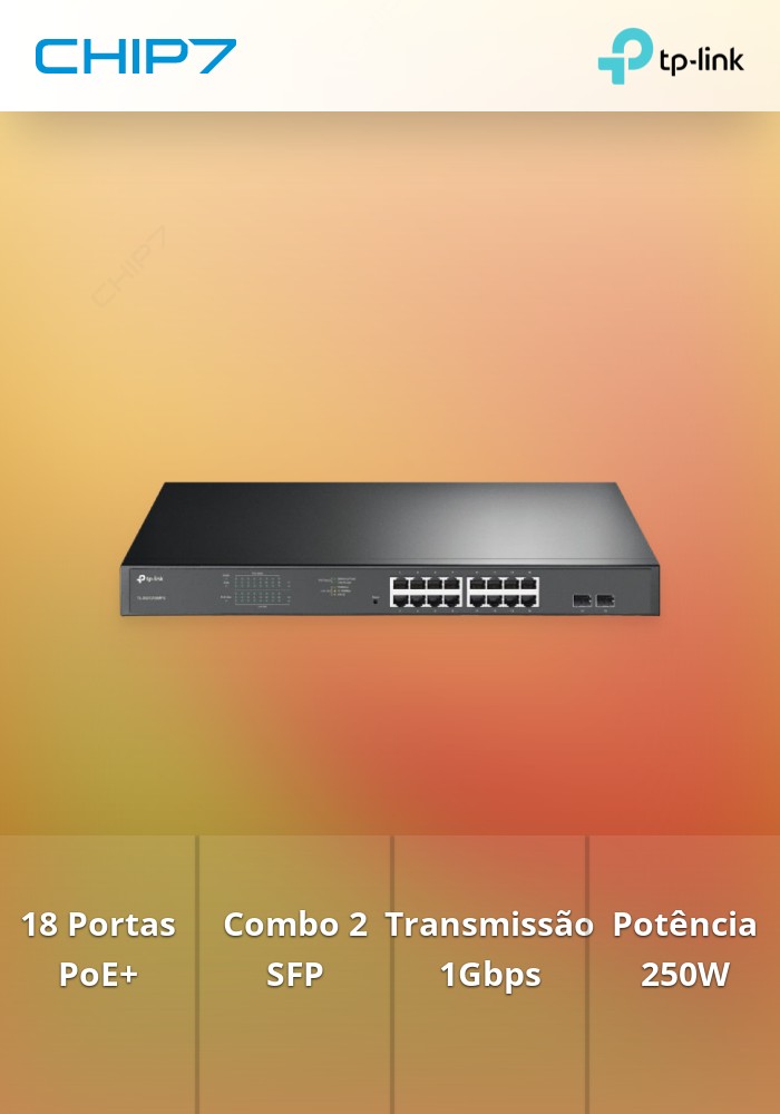 SWITCH 16P 1GBPS +2 SFP TP-LINK TL-SG1218MPE POE+ 192W MAX