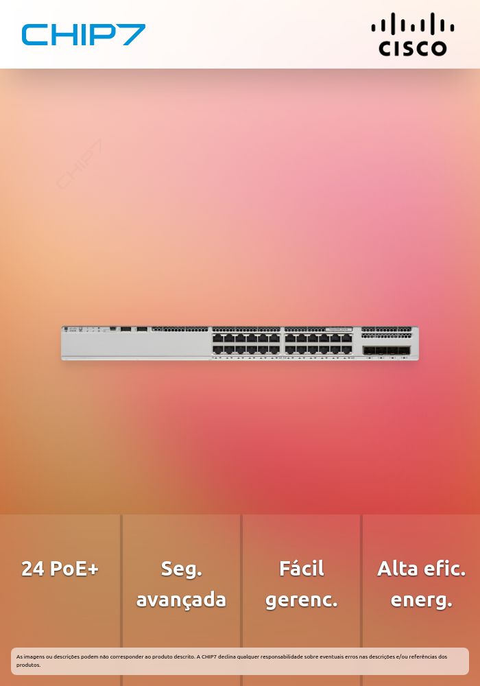 Switch Cisco CATALYST 9200L 24 Portas POE+