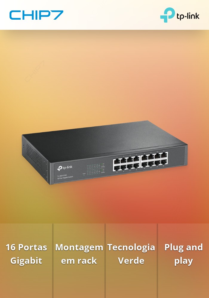 Switch TP-Link 16 Portas Gigabit Desktop/Rackmount
