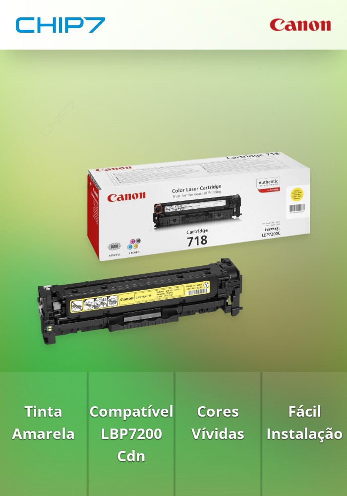 718 Y - Cartridge Yellow para LBP7200Cdn