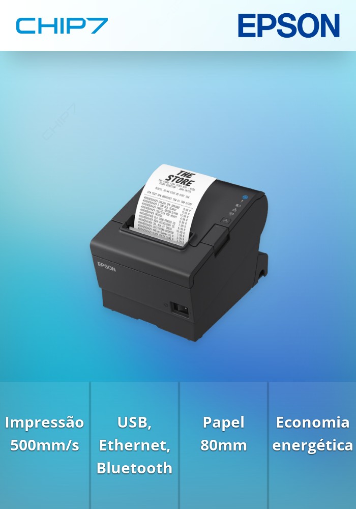 Impressora de recibos Epson TM-T88VII 80mm - C31CJ57132