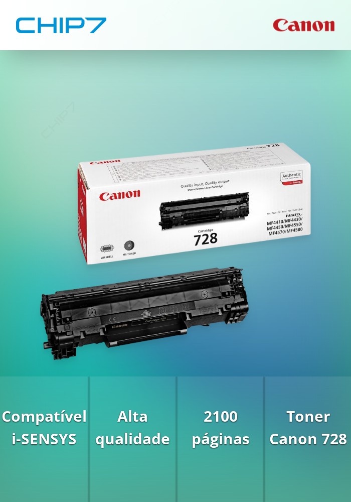 Toner CANON 728 Preto - i-SENSYS MF4 series