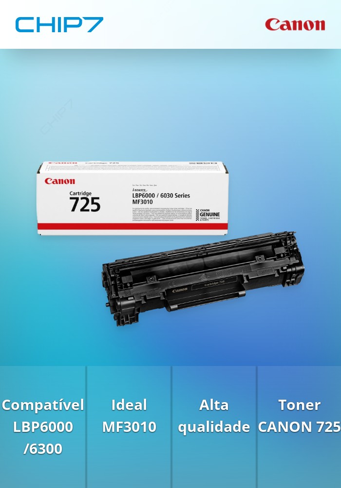 Toner CANON 725 Preto - i-SENSYS LBP6000/6300 Series, MF3010
