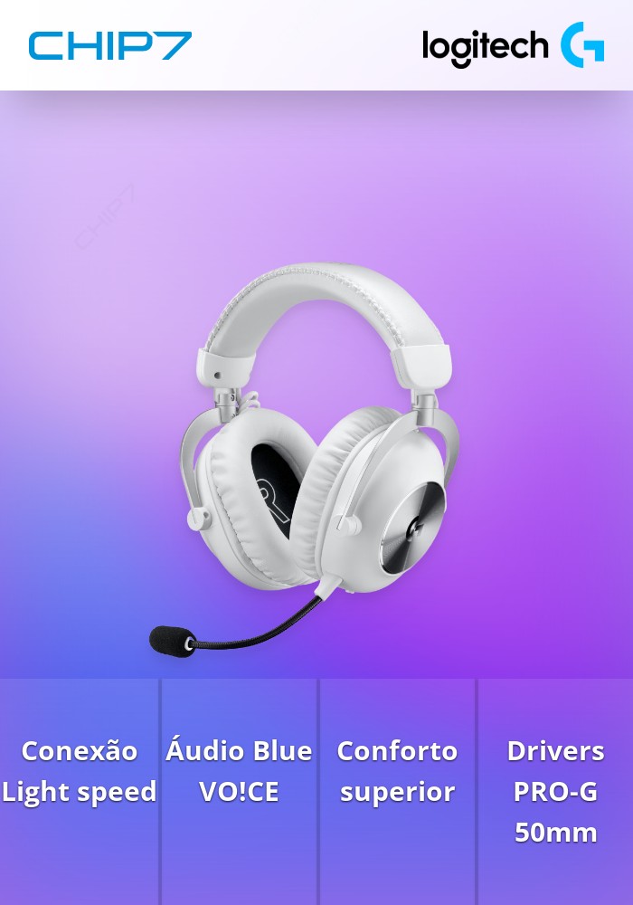 Headset Logitech G Pro X2 Lightspeed Gaming Wireless Bluetooth Branco