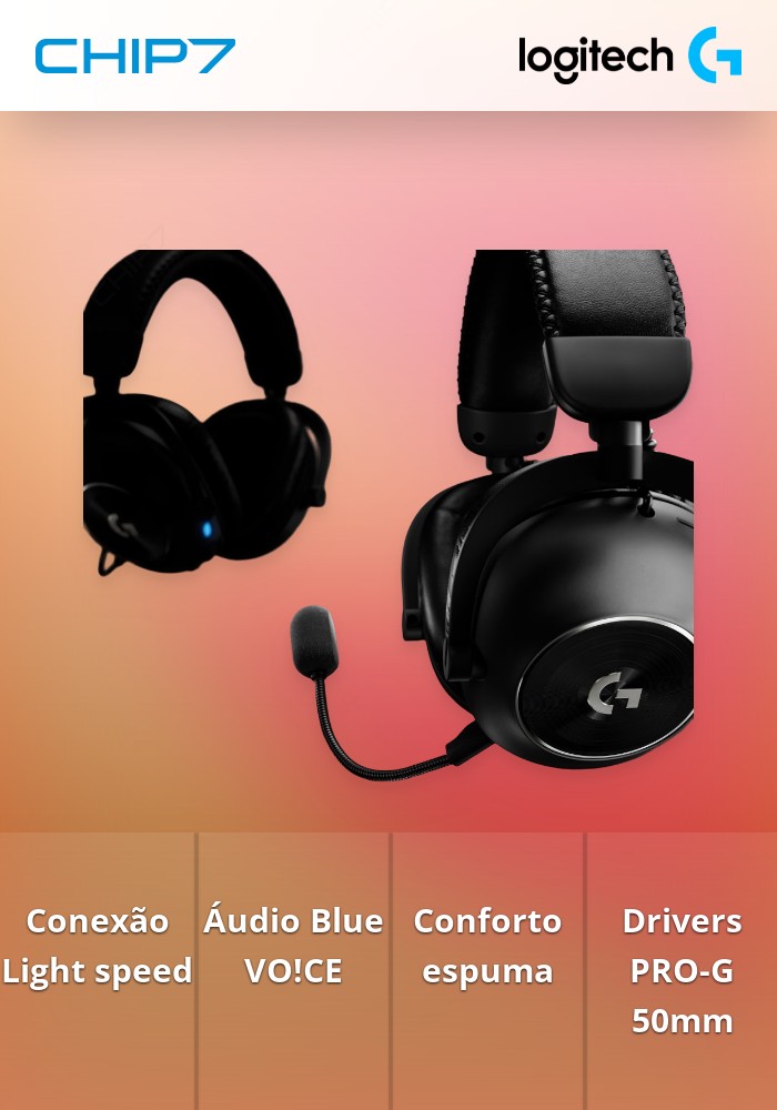 Headset Logitech G Pro X2 Lightspeed Gaming Wireless Bluetooth Preto