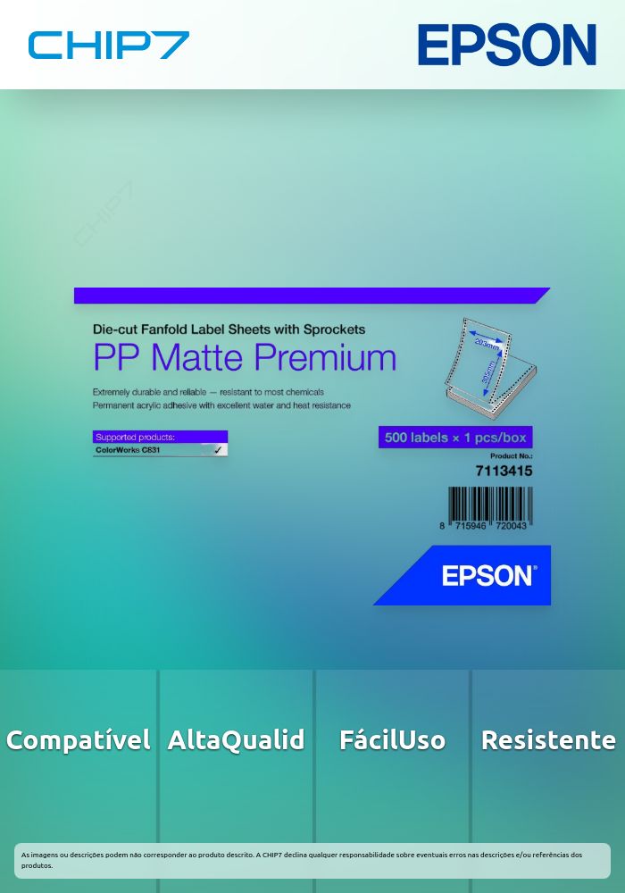 Etiqueta para Impressão Epson 7113415 Branca