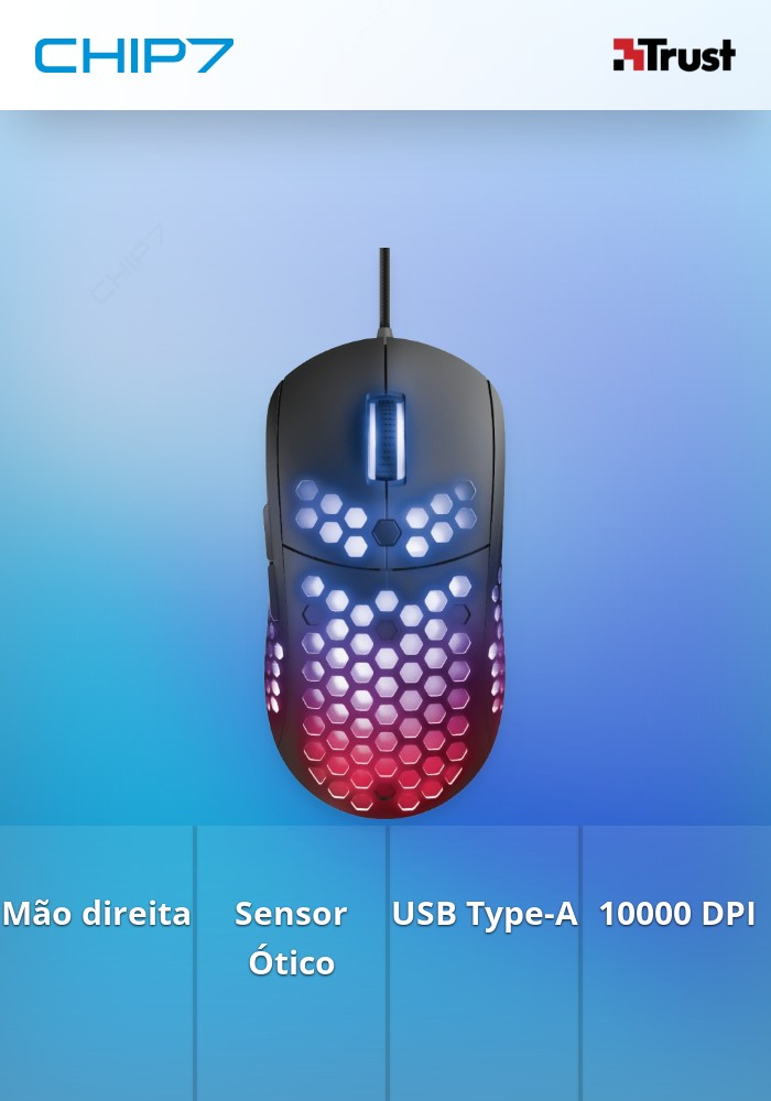TRUST RATO GAMING GXT960 GRAPHIN LED RGB 10000DPI #PROMO FIM STOCK 2024#