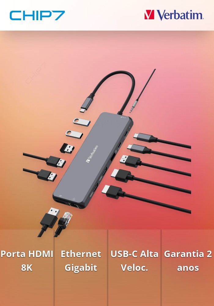 Docking Verbatim 8K USB-C 2x HDMI 1x DP 1x RJ45 4x USB 3.2 2x USB 2 2x USB-C PD 85W