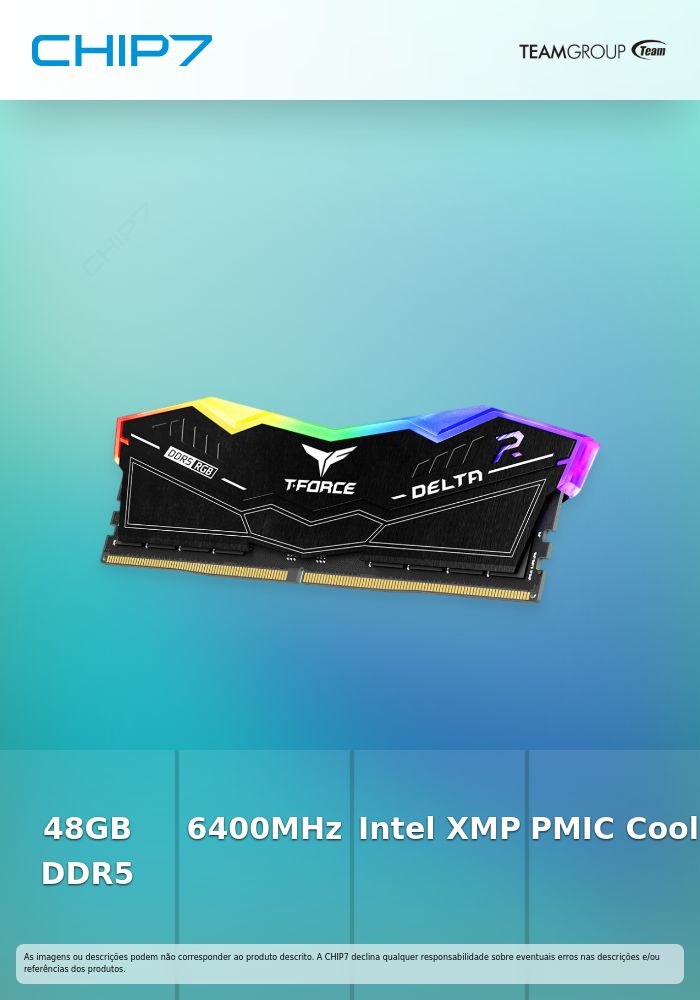 Memória RAM Team Group Kit 48GB (2x24GB) DDR5 6400MHz Delta RGB