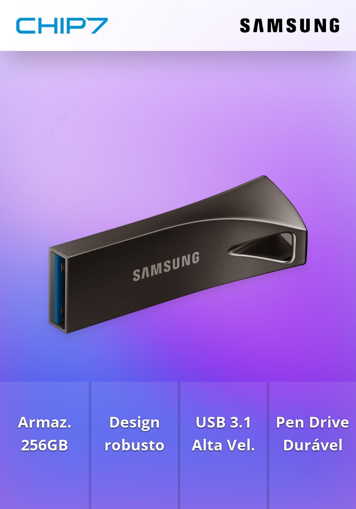 256GB Pen Drive SAMSUNG BAR Plus (Titan gray) USB 3.1 Type A