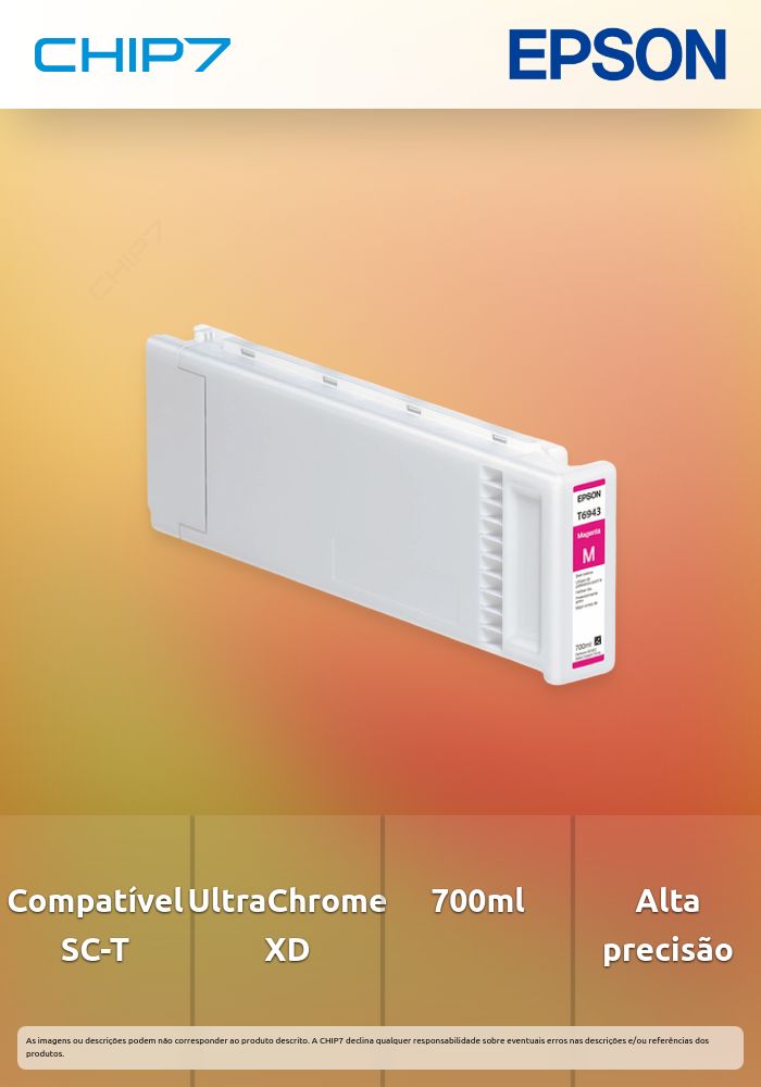 Tinteiro EPSON T6943 Magenta UltraChrome XD 700ml - SureColor SC-T3000/5000/7000