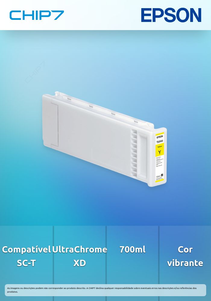 Tinteiro EPSON T6944 Amarelo UltraChrome XD 700ml - SureColor SC-T3000/5000/7000