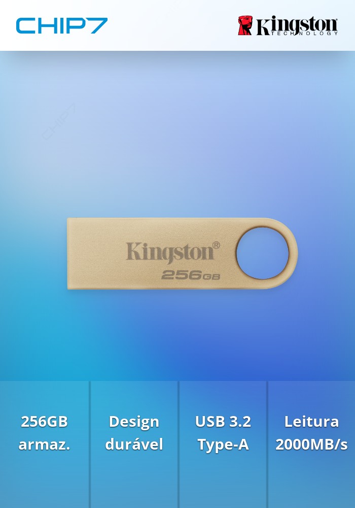 256GB Pen Drive Kingston DataTraveler SE9 G3 metal USB 3.2 Type-A 2.000R/1.000W