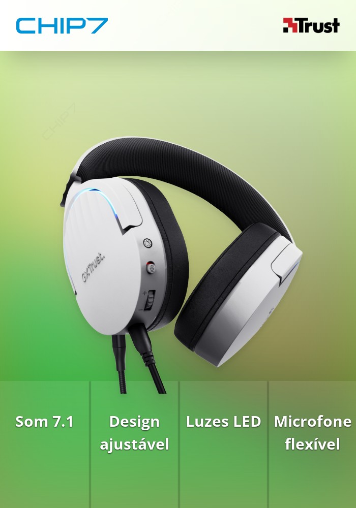 Headset TRUST GXT490W FAYZO 7.1 USB, white