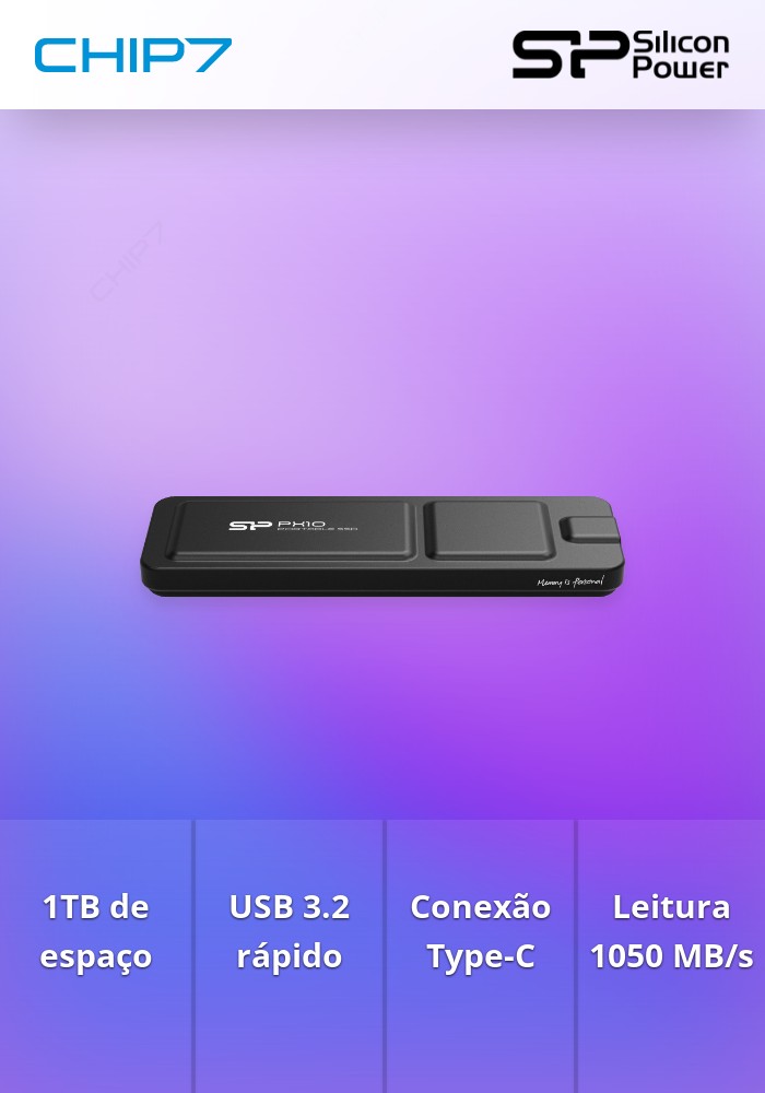 Disco Externo SSD USB 3.2 Gen 2 Type C SP 1TB Portable XP10 1.050R/W