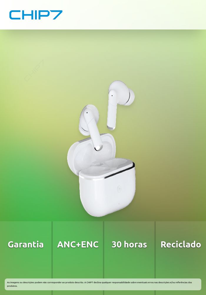 Auriculares Force Play II True Wireless + Microfone ENC Branco