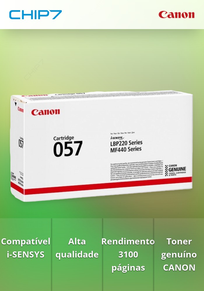 Toner CANON 057 Preto - i-SENSYS LBP22x/MF44x