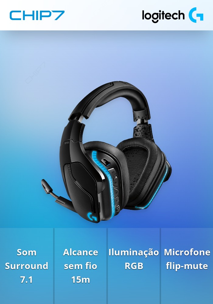 Headset Logitech G Series G935 LightSync 7.1 Surround Wireless