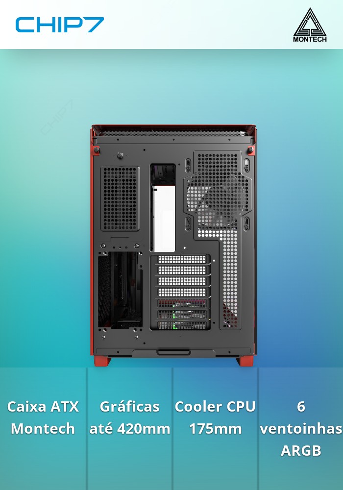 Caixa ATX Montech King 95 PRO Vermelha