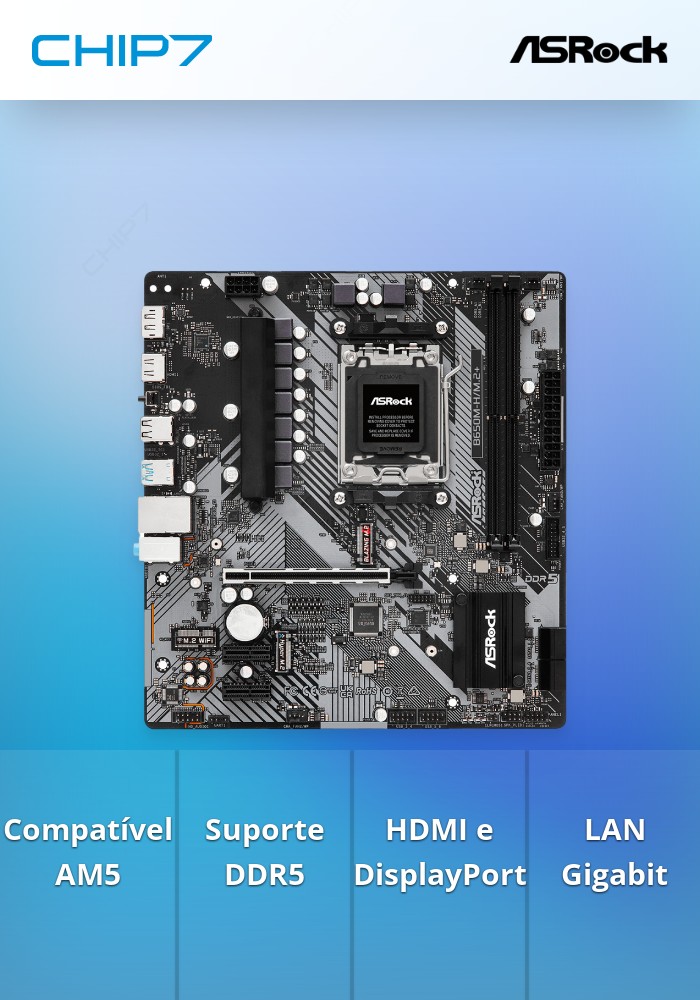 Motherboard Micro-ATX ASRock B650M-H/M.2+ AMD B650 AM5 2x DDR5 HDMI DP GB LAN PCIE4 2x M.2