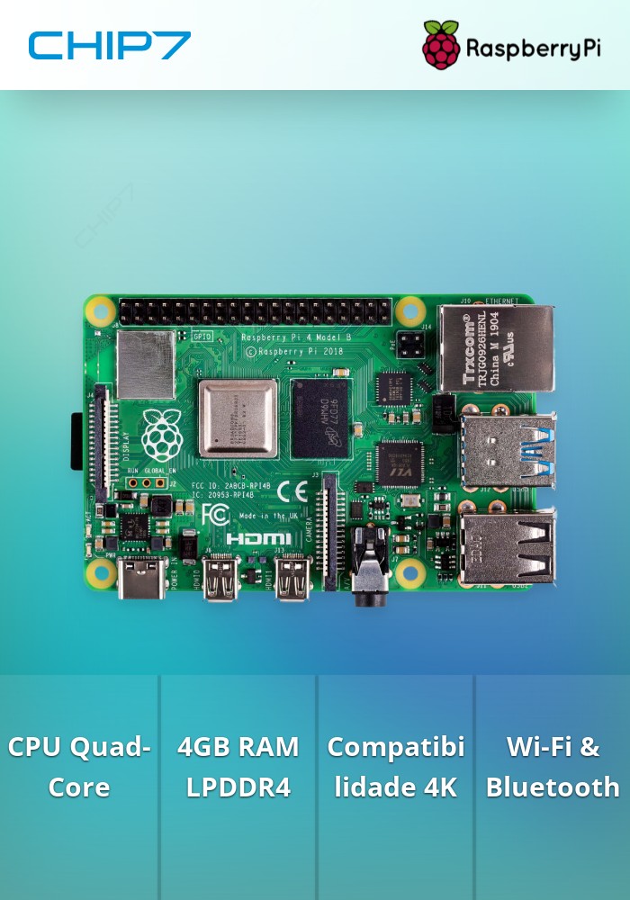 Mini PC Raspberry Pi 4 4GB Model B | CHIP7