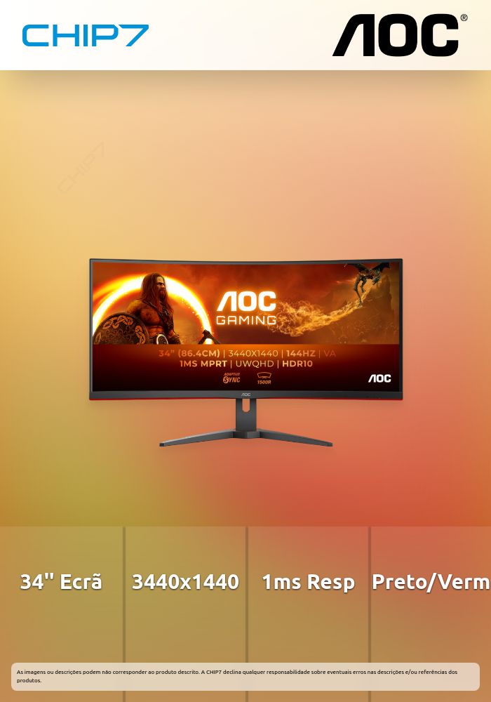 AOC MONITOR 34IN VA WLED CURVO LFD