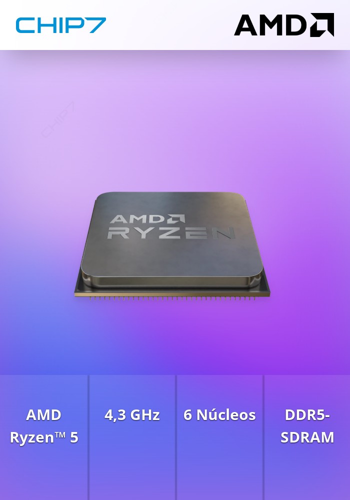 Processador APU AMD Ryzen 5 8600G 6-Core (4.3GHz-5GHz) 22MB