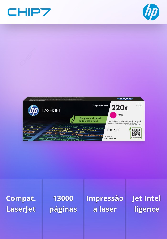 Toner HP LaserJet Original 220X Magenta (W2203X)